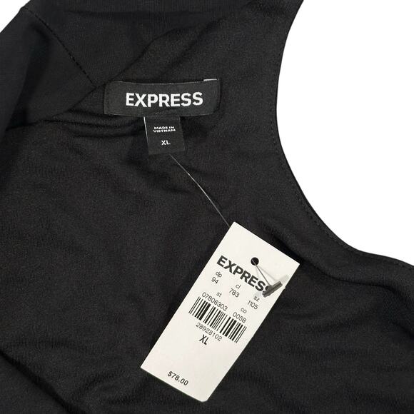 Express Women's Body Contour One Shoulder Sheath Dress Black Size XL - Picture 6 of 7